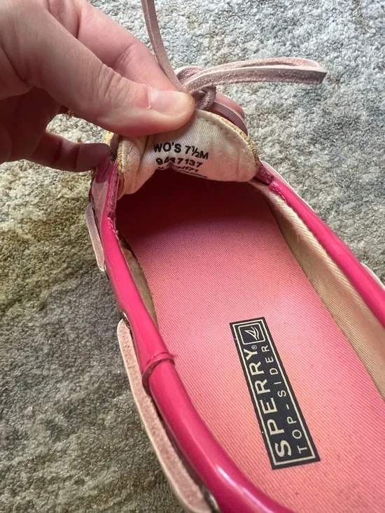 Sperry Hot Pink Floral Embroidered Canvas & Patent Boat Shoes - Picture 10 of 10